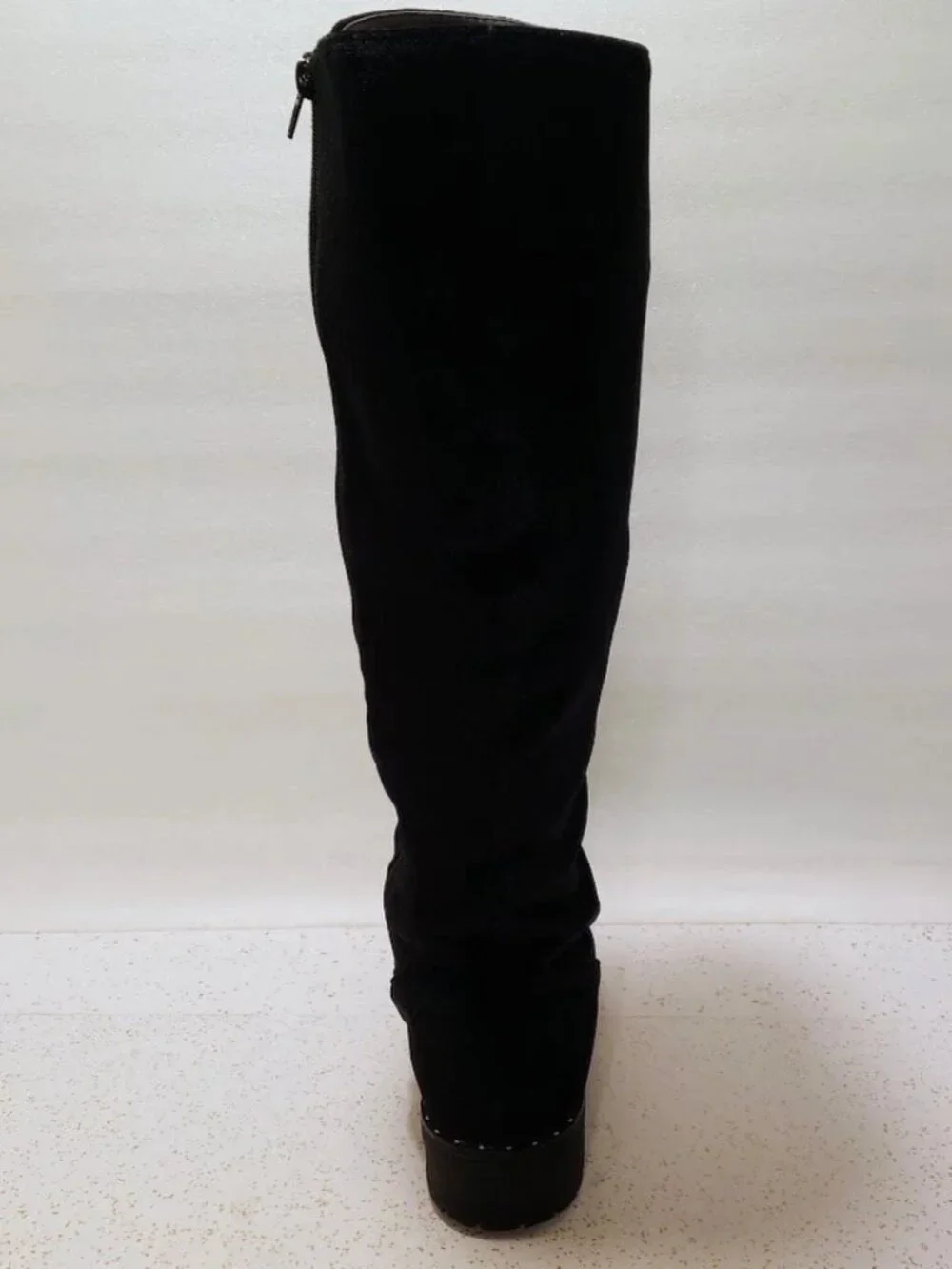JustFab Ramona Black Velvet Tall Knee High Lace Up Combat Boots Women's Size 8